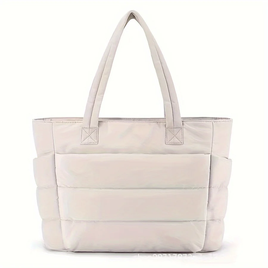 sac fourre tout léger matelassé de grande capacité pour femme – tissu durable avec fermeture à glissière, sac de voyage spacieux pour salle de sport, plage, travail