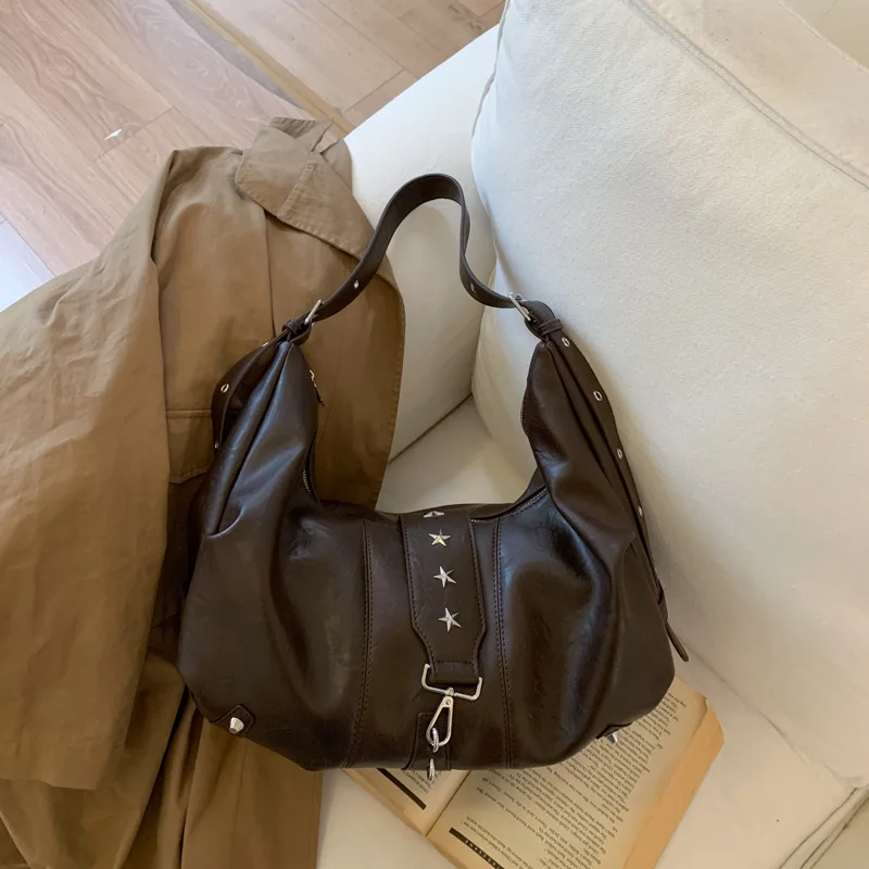 Sac Hobo de grande capacité pour femmes, sac à main à bandoulière Vintage, fourre-tout de Niche spacieux pour les déplacements au travail, 2025