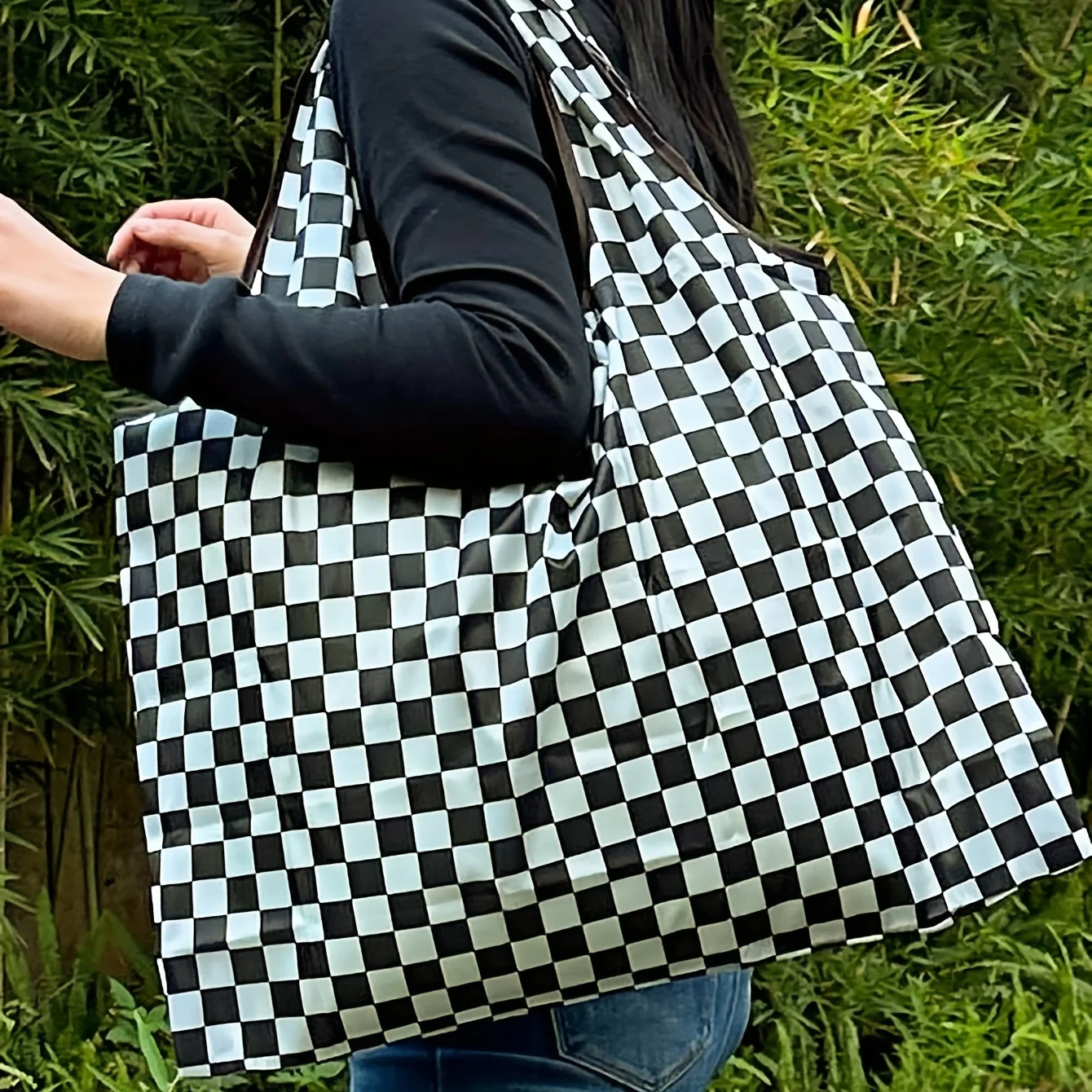 sac à bagages de grande capacité avec fermeture éclair, sac de courses léger et écologique, motif imprimé, cartable pliable d'extérieur, sac à bagages de voyage de style camping