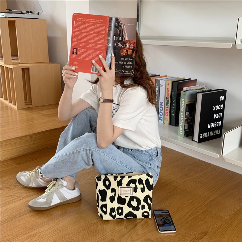 sac de rangement imprimé léopard, joli mini sac e27, sac de shopping, à la mode, polyvalent