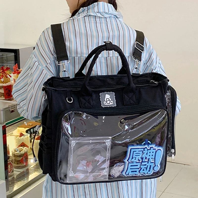Sac à dos carré à la mode pour femmes, sac à bandoulière Transparent multifonctionnel, grande capacité, fourre-tout pour sortie quotidienne