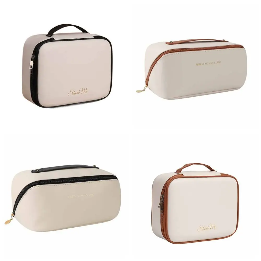 sac à cosmétiques carré en cuir pu, pochette de maquillage détachable et étanche pour oreiller, grande capacité, sac de lavage de voyage de style coréen