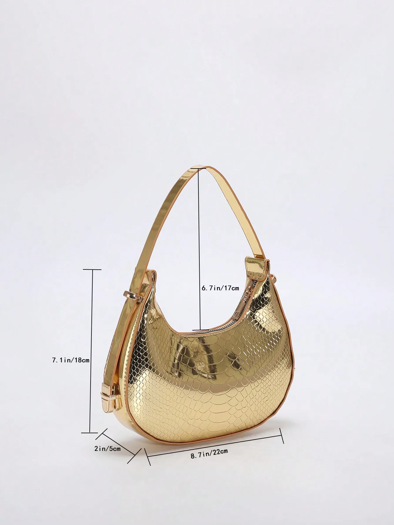 sac hobo d.lique gaufré en peau de serpette pour femme, sacoche solide en relief crocodile, chimsimple, sous les bras