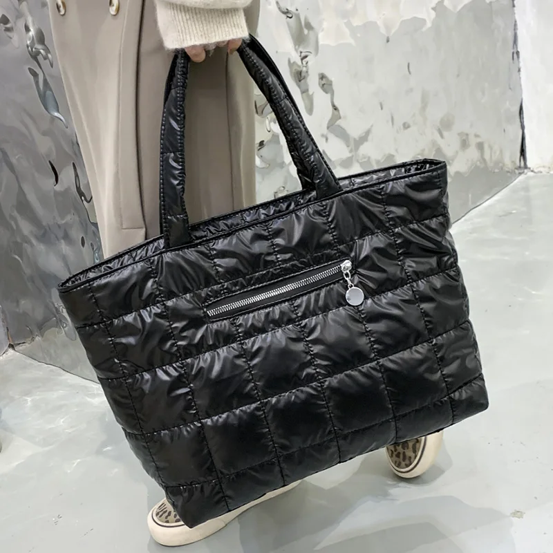 sac fourre-tout à la mode pour femmes, grande capacité, sac à main matelassé à carreaux, parfait pour les sorties quotidiennes, les voyages, les déplacements au travail, etc.