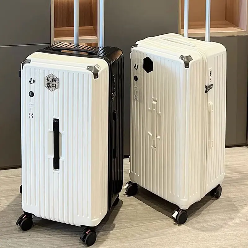 valise de grande capacité avec cinq roues, bagage de voyage rectangulaire avec frein, grande taille, fermeture Éclair, vpn