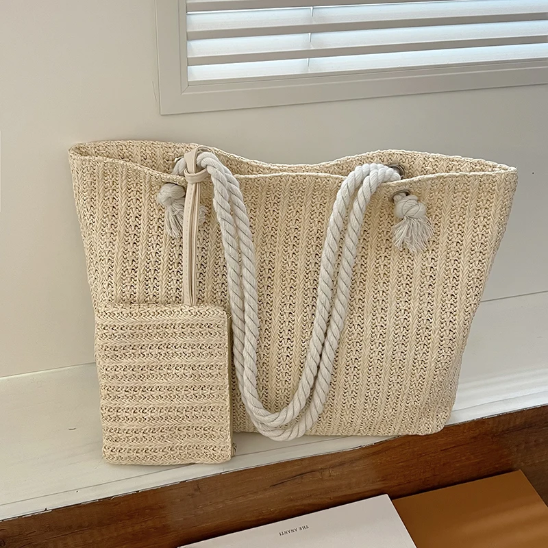 sacs à main de styliste pour femmes, fourre tout en paille de grande capacité, sac de plage d'été décontracté bali, grand sac à main