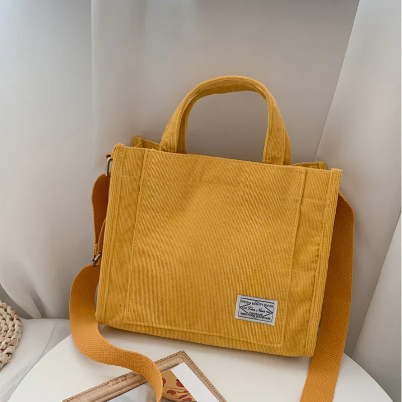 Sac à main Simple en velours côtelé pour femmes, sac à main Portable de grande capacité, tendance, petit sac carré, sacs à bandoulière simples