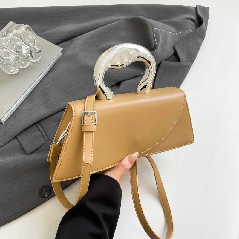 Petit fourre-tout en cuir Pu pour femmes, Sac de luxe de styliste, petit Sac à bandoulière avec poignée courte, pochettes