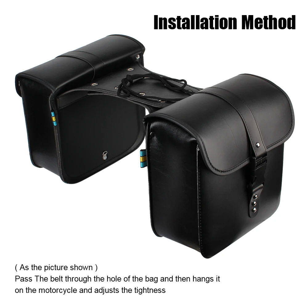 sac de dégager latéral en cuir pu, sac à outils de rangement de moto, sac précieux d'équitation de moto, valise de bagage de queue de moteur, voyage