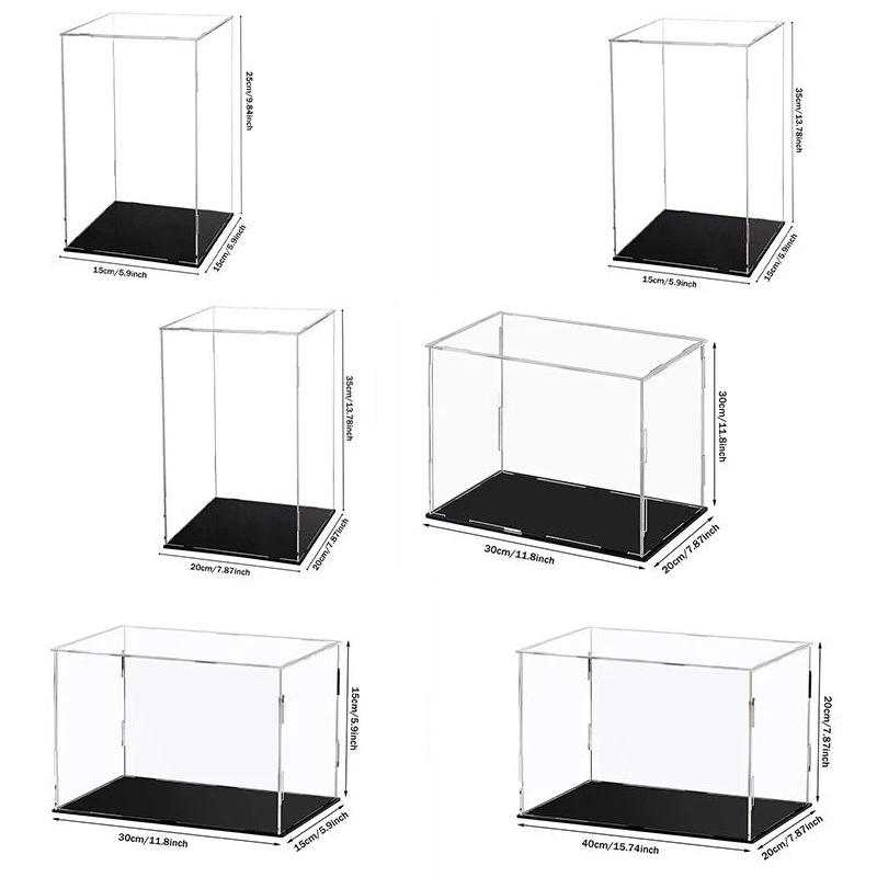 vitrine en acrylique de taille 222 pour objets de collection, assemblage de boîte en acrylique transparent, vitrine de protection pour figurines d'action, jouets d'organisation
