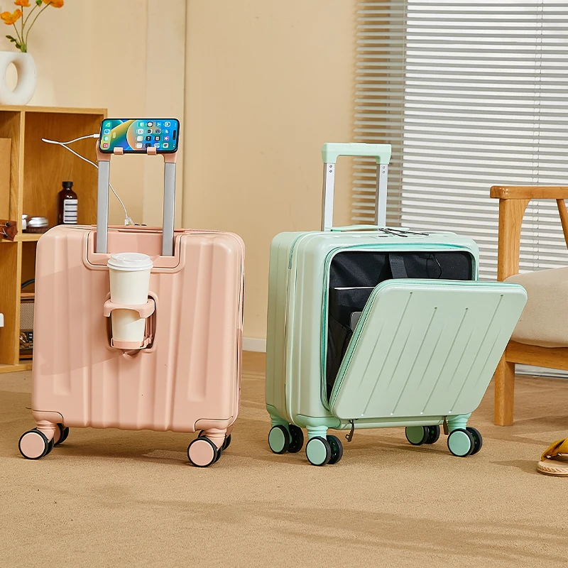valise légère valise 18 pouces valise de voyage grande capacité valise à roulettes pivotantes petit compartiment à bagages