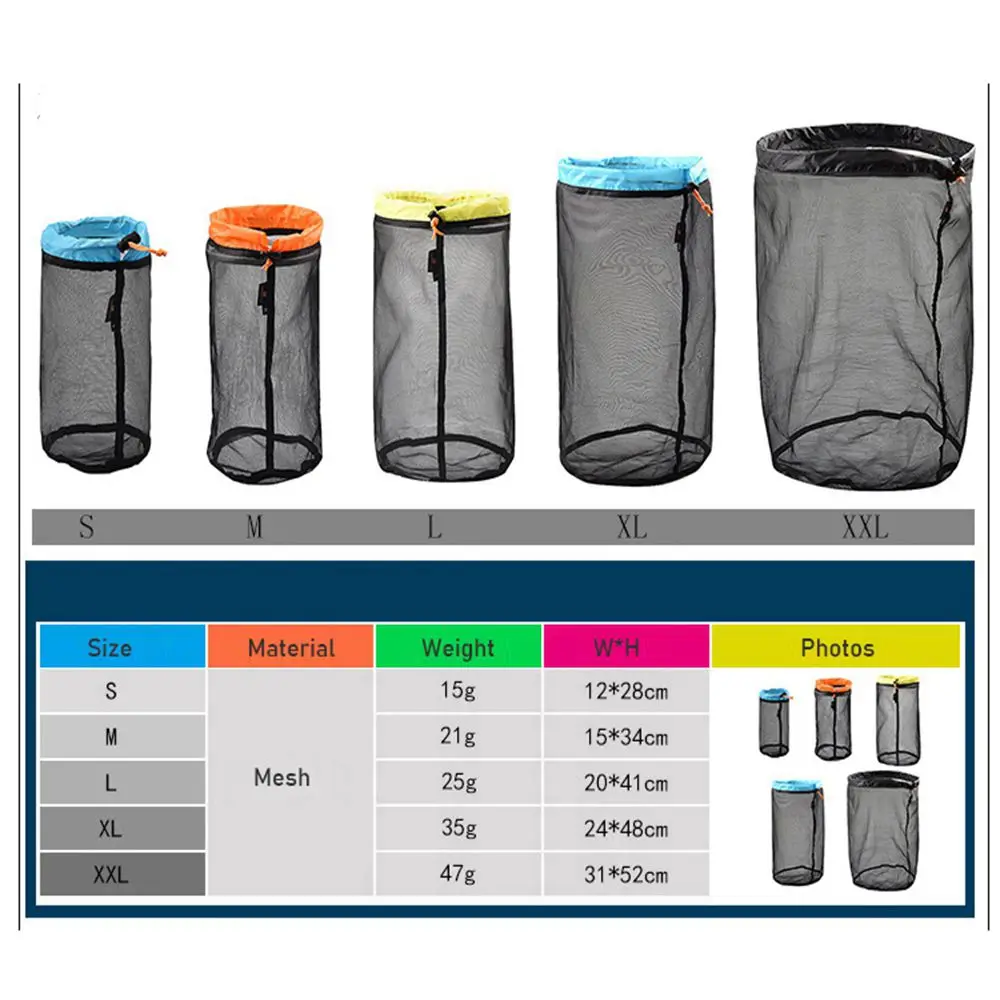 s ~ xxl sport finition camping voyage organisateur escalade maille sac de rangement sacs à cordon filet de lavage sac voyage sac de rangement