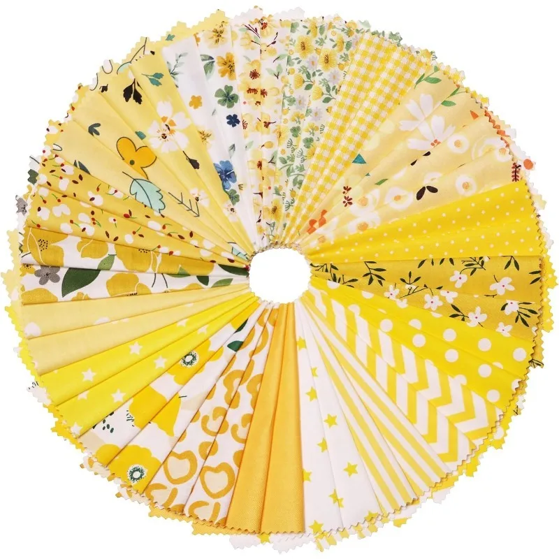 40 pièces sac à breloques matelassé, carrés en tissu pur coton 12.7x12.7 cm patchwork floral matelassé prédécoupé pour la couture artisanat bricolage