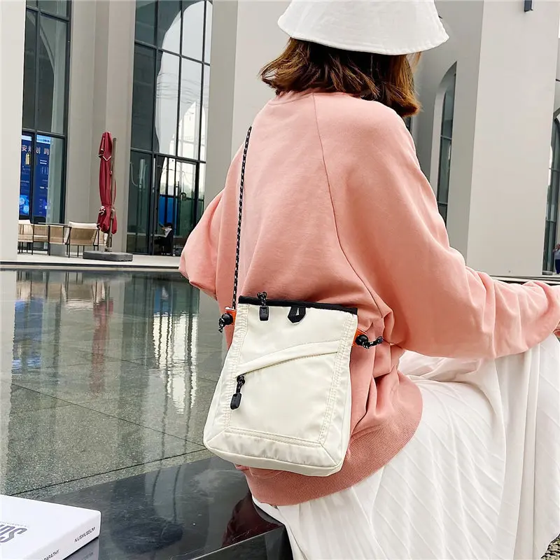 petit sac carré de sport pour hommes et femmes, nouvelle tendance 2025, petit sac messager frais en toile pour étudiants