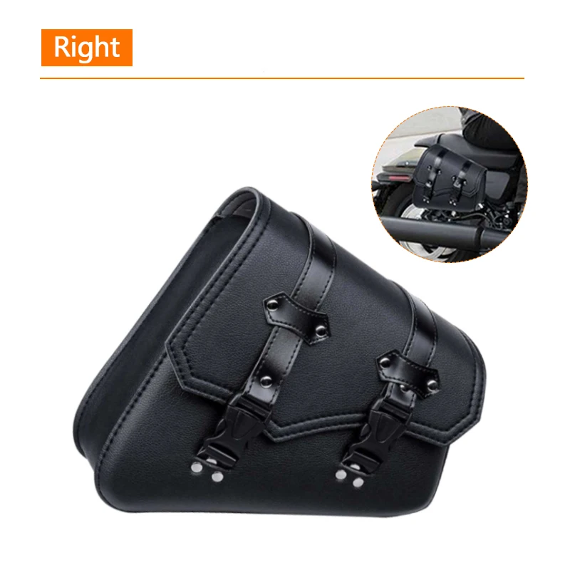 Sacs de selle de moto universels, sac à outils en cuir PU avec porte-bouteille d'eau, sac à bagages café Racer étanche pour Cruiser personnalisé