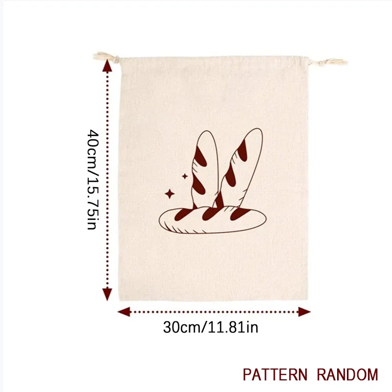sac à pain en lin réutilisable, baguette en coton, sac de rangement à cordon de serrage, pain fait maison, frais, écologique, maintien pour baguette
