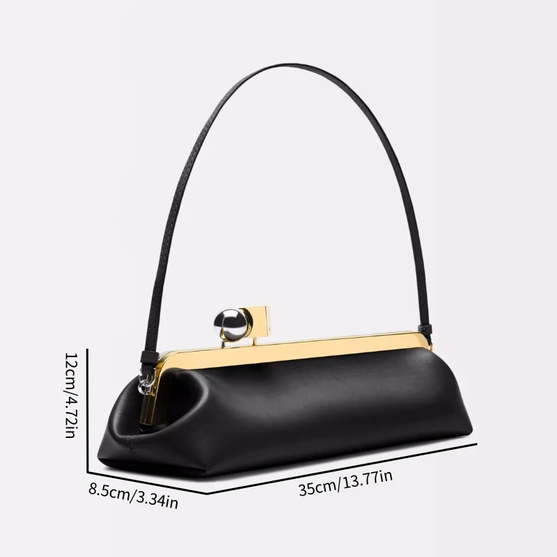 pochette longue avec bandoulière amovible, sac baguette à la mode pour femmes, sac à main à clip de luxe de styliste pour dames