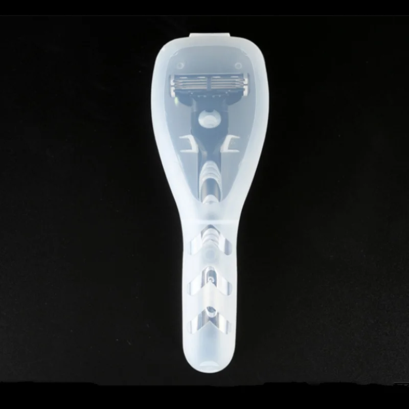 Étui de rasoir de voyage en plastique, boîte à rasoir, support de valise, bagages, embarquement, portable, emballage, accessoires