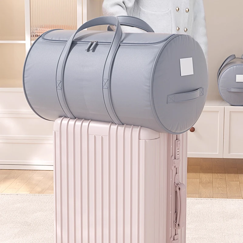 nouveau sac de rangement anti poussière pour couette cylindrique, grande capacité, pliable, organisateur pour ranger les vêtements, les couettes et autres articles