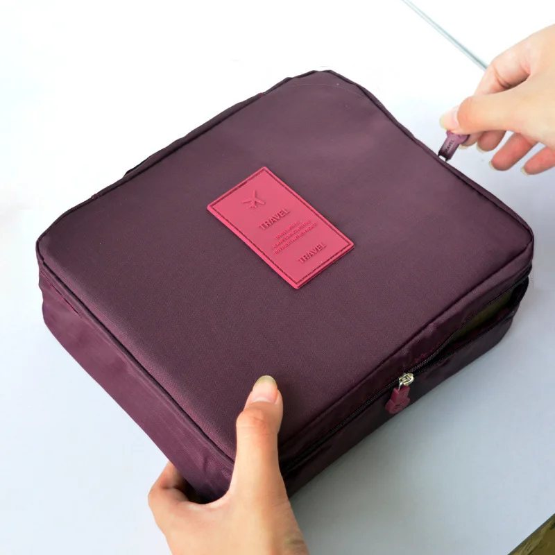 sac de toilette carré simple pour femme, maquillage coréen, sac à cosmétiques pour femme, sacs de voyage personnalisés, évaluation de voyage, offre