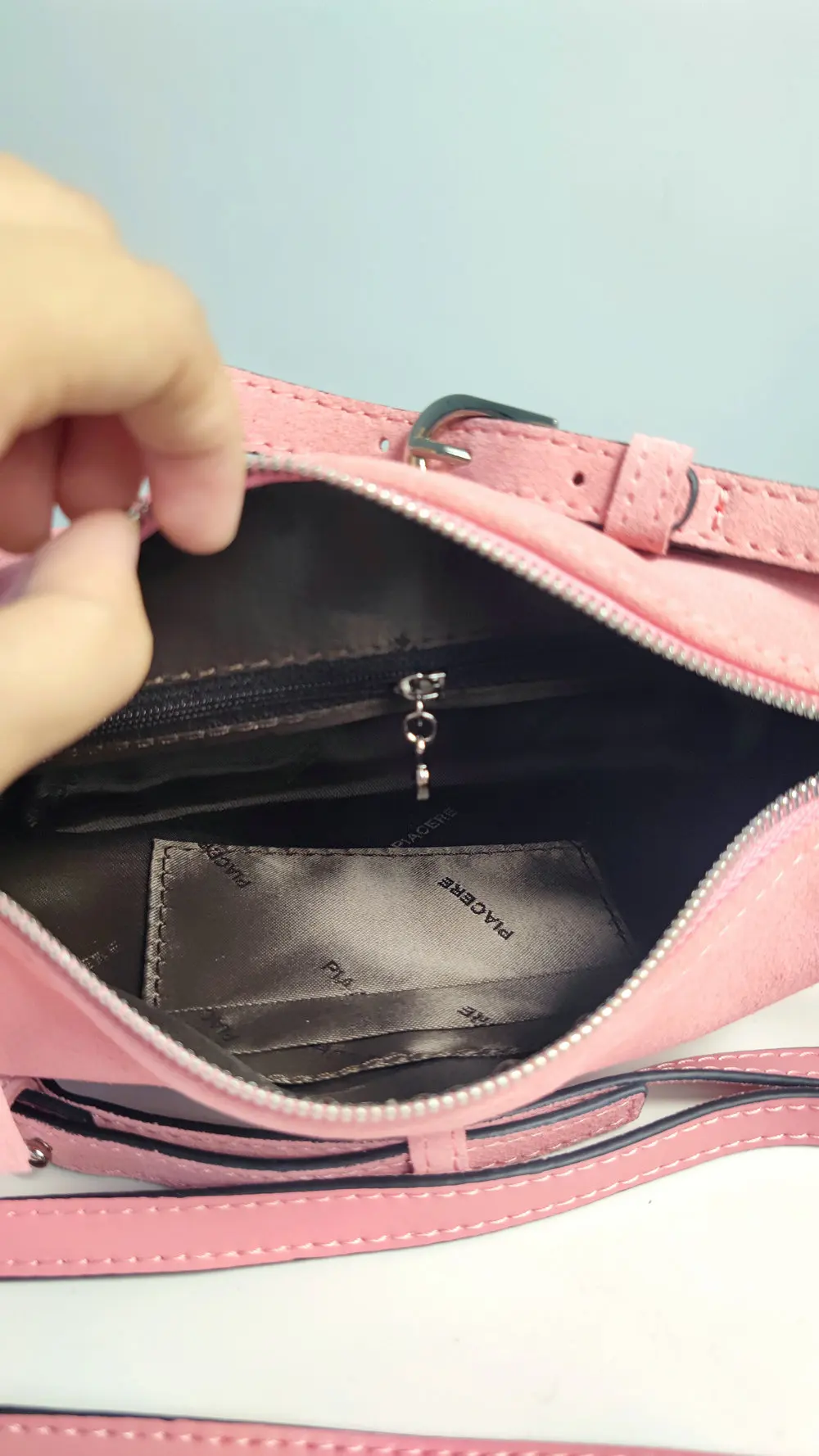 sac hobo en daim véritable pour fille, sac à main rose de luxe d'hiver 2021, sac à main de déclaration populaire, logo personnalisable/fourre tout à bandoulière avec initiale