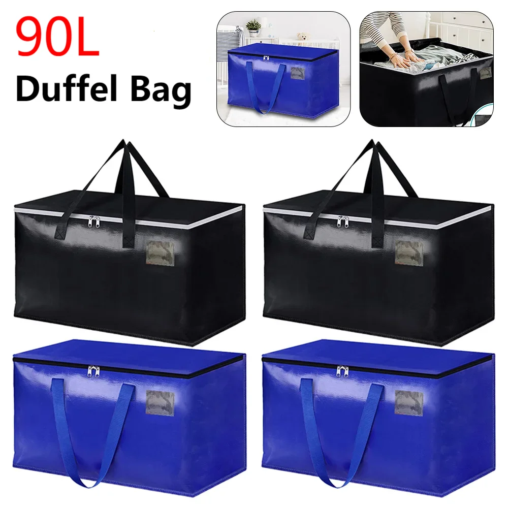 Sacs de rangement portables pour vêtements matelassés, sac polochon, sac à bagages pliable, grande capacité, rangement d'emballage et de déménagement, 90L