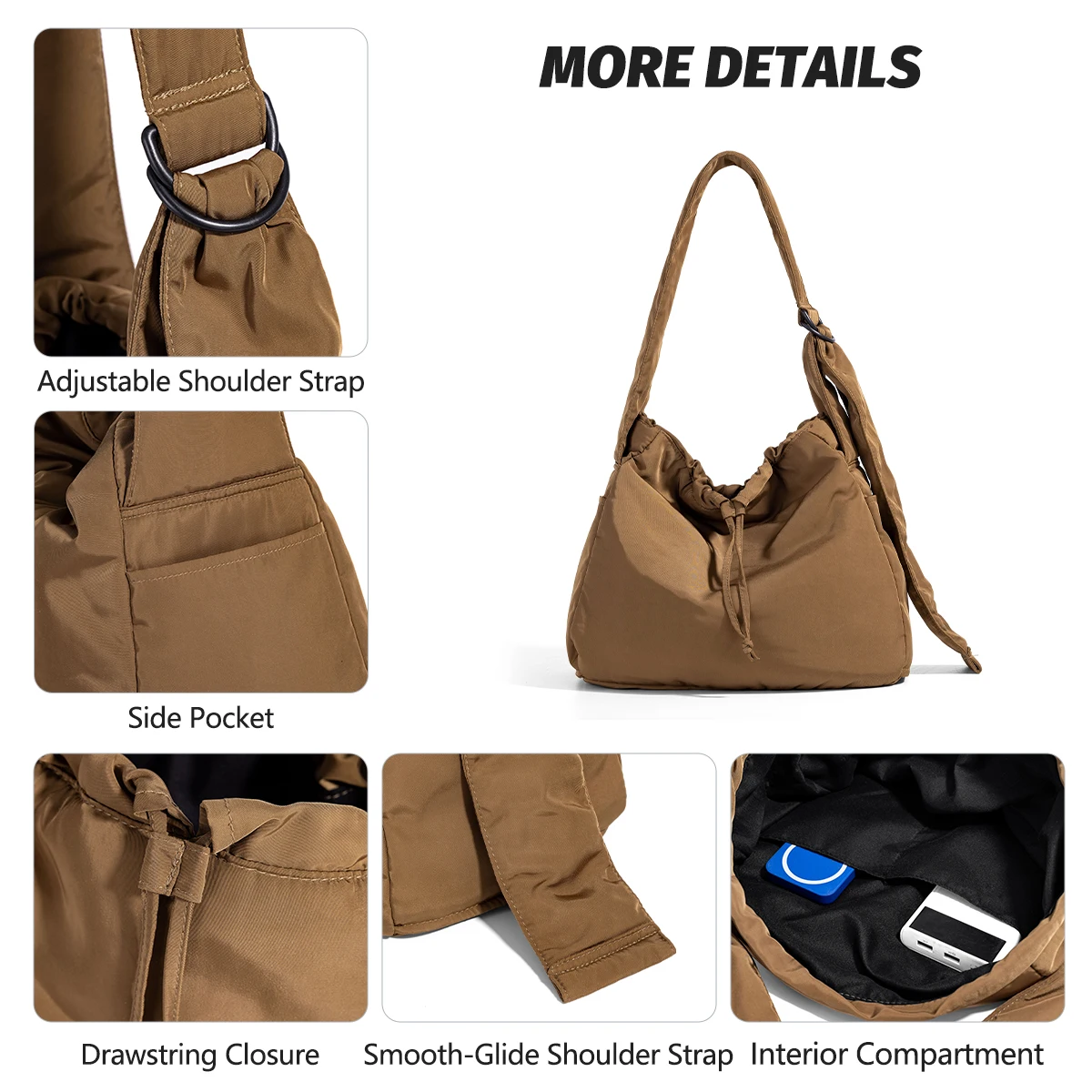 sac fourre tout, grande capacité, déplacements, sortir, sac à bandoulière, sac à main léger pour femme, sac en toile pour classe d'étudiant, style automne et hiver pour hommes, shopping, randonnée, trekking