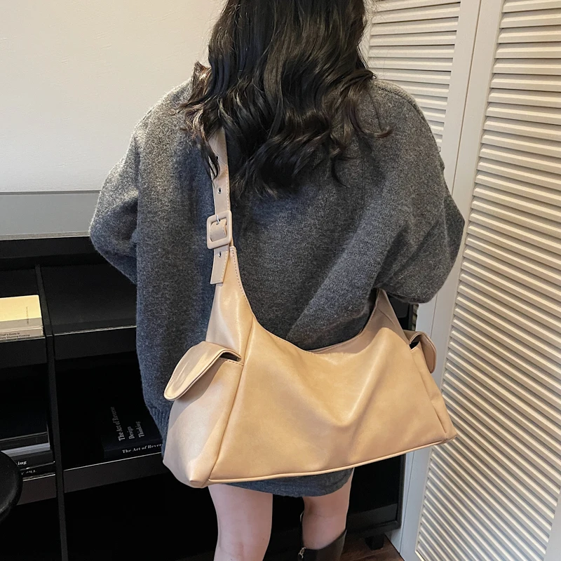 sac à main luxe sac bandoulière femme moods rétro sous les bras épaule hobo sacs pour femmes en cuir pu souple couleur pure grande capacité shopper fourre tout 2025 nouvelles tendances sacs à main