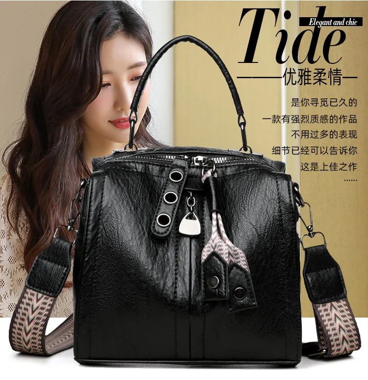 2025 nouveau sac boston cuir souple pour femmes, style oreiller à la mode, épaule/sac à bandoulière polyvalente décontractée