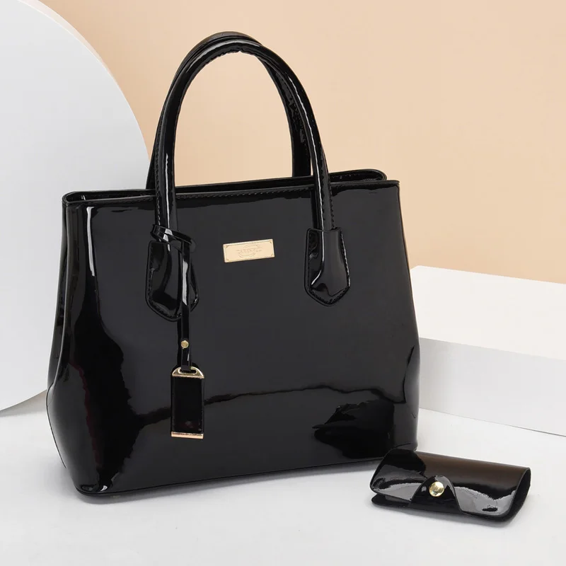 sac à main en cuir verni de haute qualité pour femme, fourre tout de luxe, paquet de cartes, sacoche de styliste
