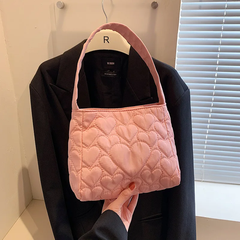 sacs fourre-tout pour femmes oxford sacs à main de luxe de créateur sac à main mode coeur hiver petit sac à bandoulière matelassé rembourré sac à poignée supérieure