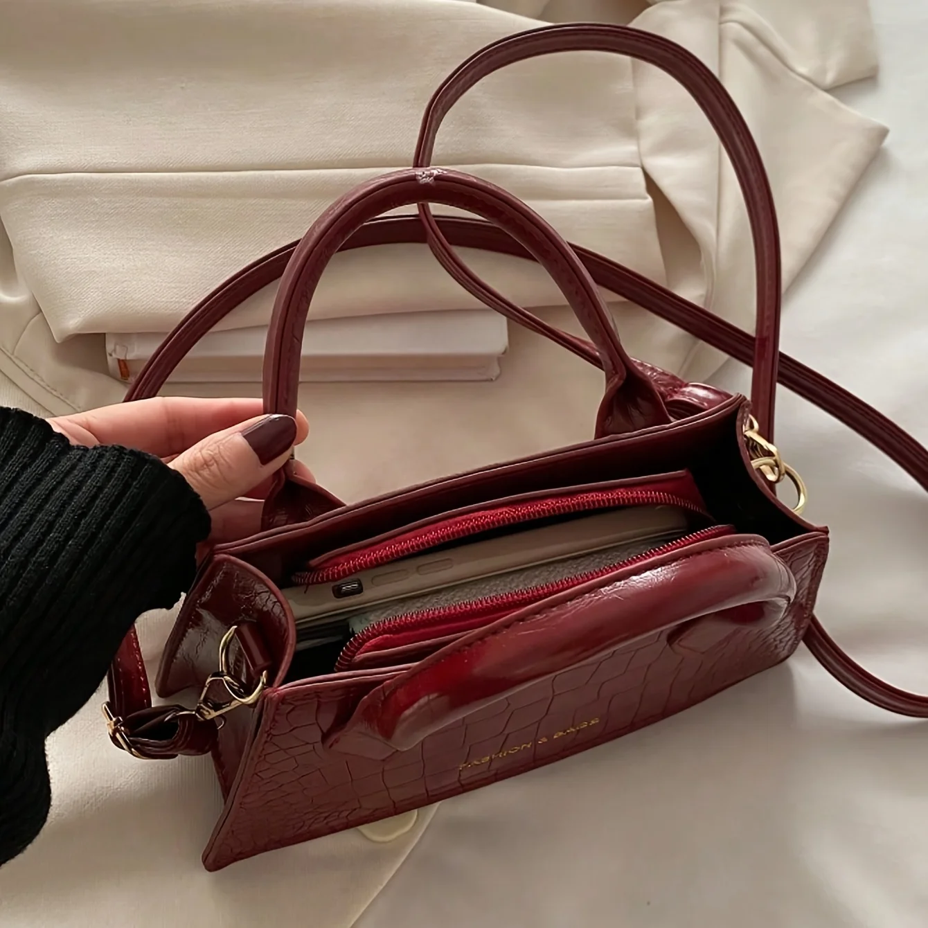 2025 sac à main élégant sac à bandoulière élégant, sac à bandoulière simple et à la mode, petit sac à main carré