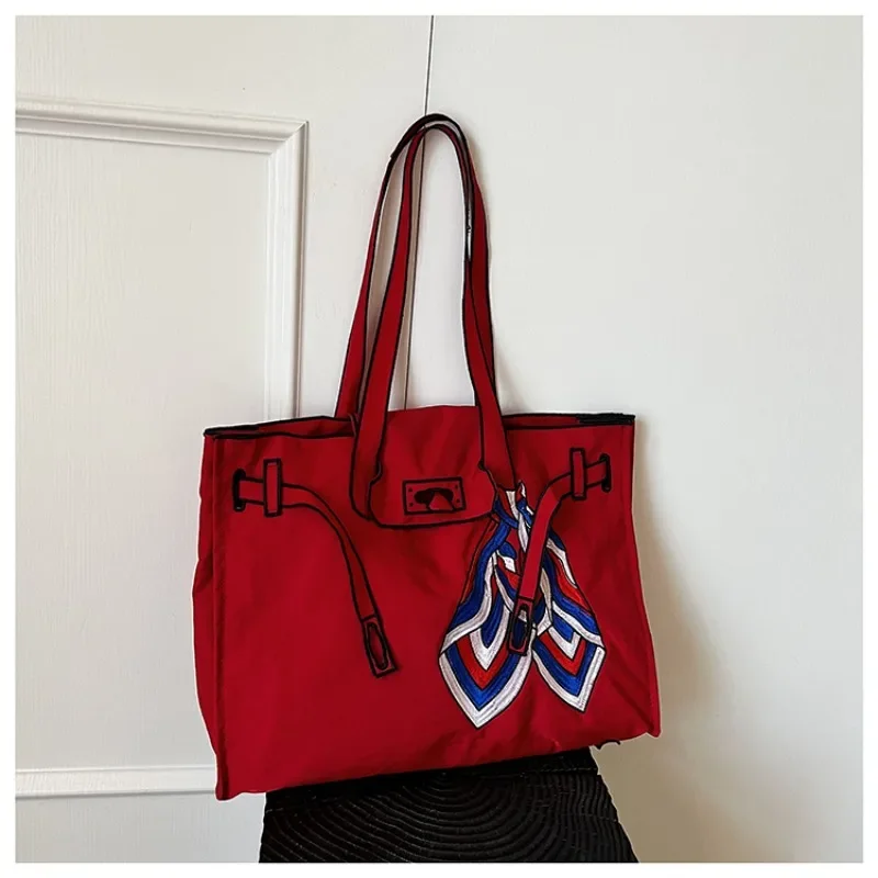 sacs à bandoulière brodés au design élégant, créatifs, grande capacité, fil à coudre pour jeunes, sacs à main pour femmes, nouvelle collection 2025