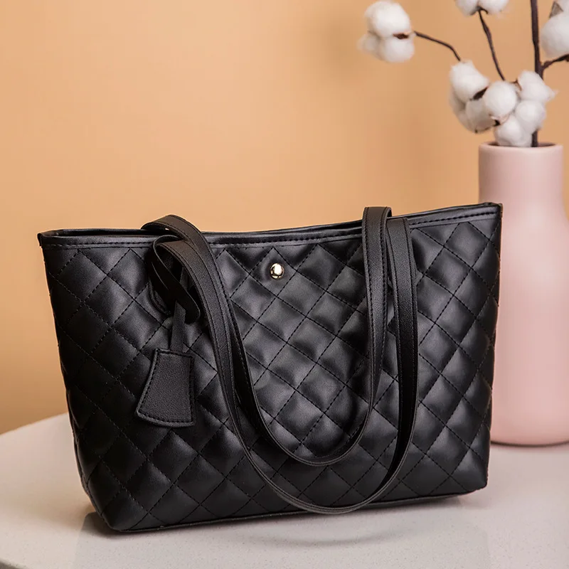 sac fourre tout chic brodé pour femme, sac à main spacieux avec sangle partners, doublé en polyester, simili cuir