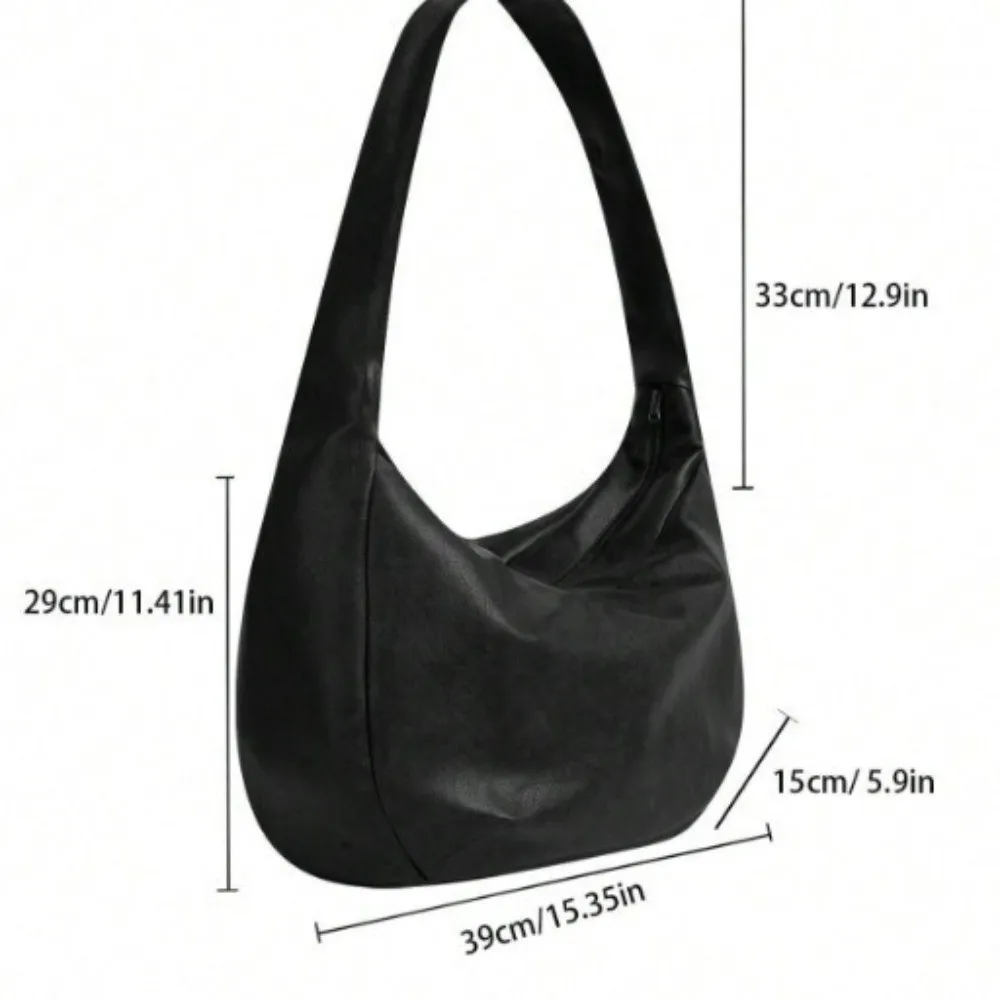 sac fourre tout ​ ​ sac à bandoulière pour hommes de style vintage ​ ​ sac à bandoulière en cuir pu de grande capacité ​ ​ grande taille ​ ​ sac fourre tout plissé ​ ​ quotidien
