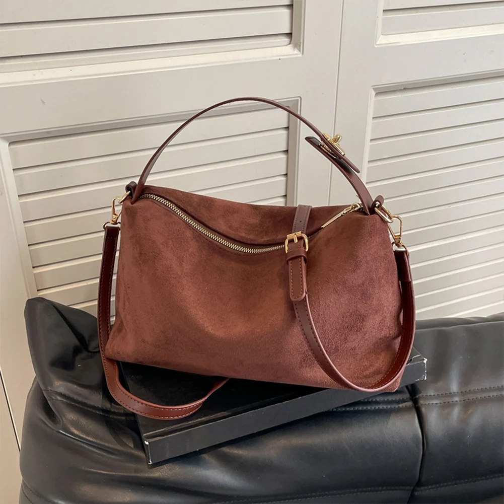 sac à bandoulière en daim pour femme avec poche intérieure, sac initié, sacoche à sangle réglable, sac à main d'embrayage pour le travail et le voyage