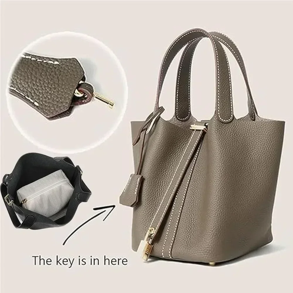 Sac seau classique, sac à main à la mode, sac de maquillage intégré, nouveau sac pour femmes tendance et polyvalent, sac de transport