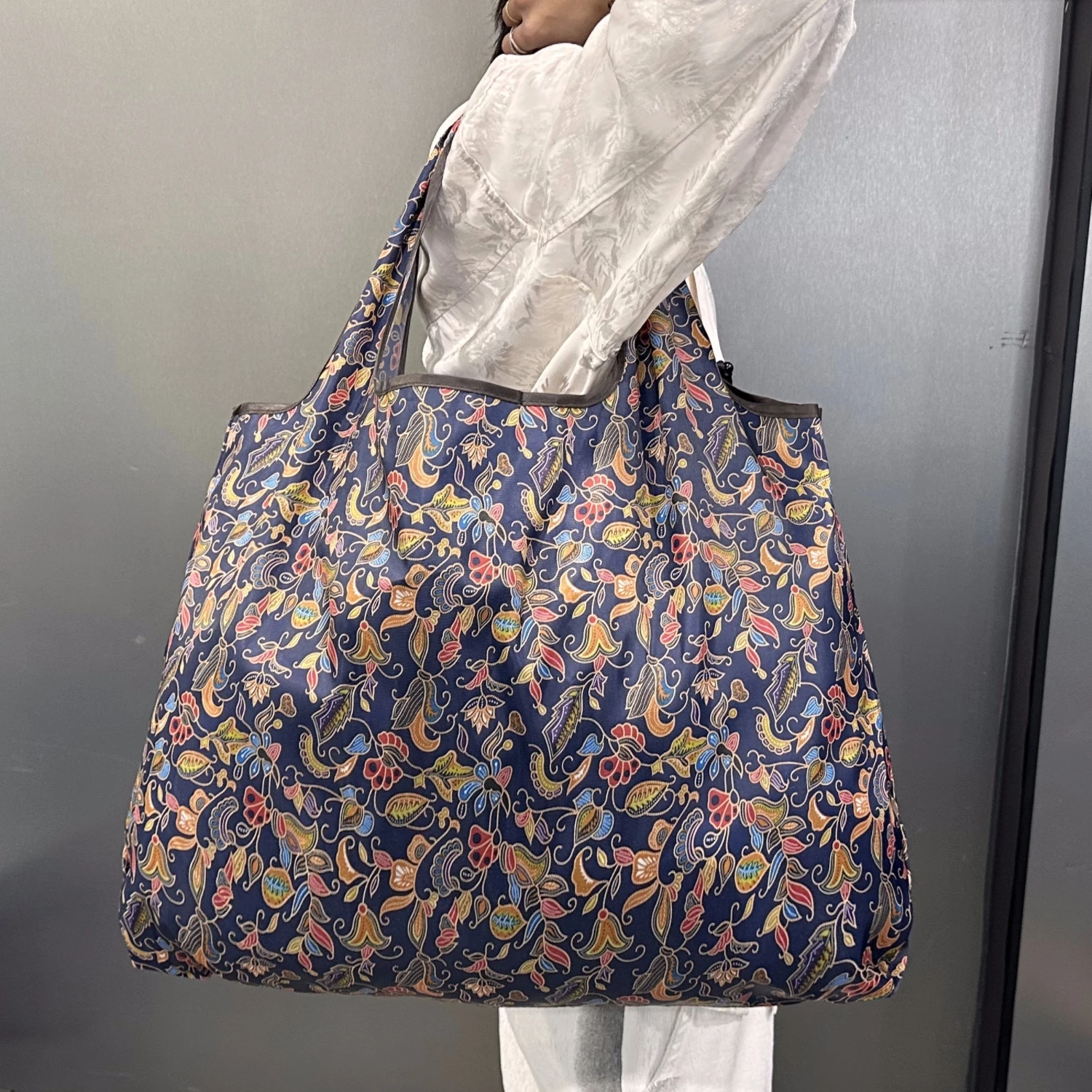 sac fourre tout, sac fourre tout de grande capacité, cartable réutilisable, sac de courses léger et respectueux de l'environnement avec motif imprimé, sac de voyage pliable pour l'extérieur, style camping