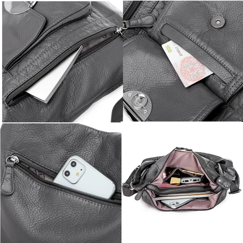 sacs à main en cuir de luxe pour femmes, sacs de styliste, sacs à bandoulière multifonctions pour femmes, sac fourre tout de luxe souple de grande capacité