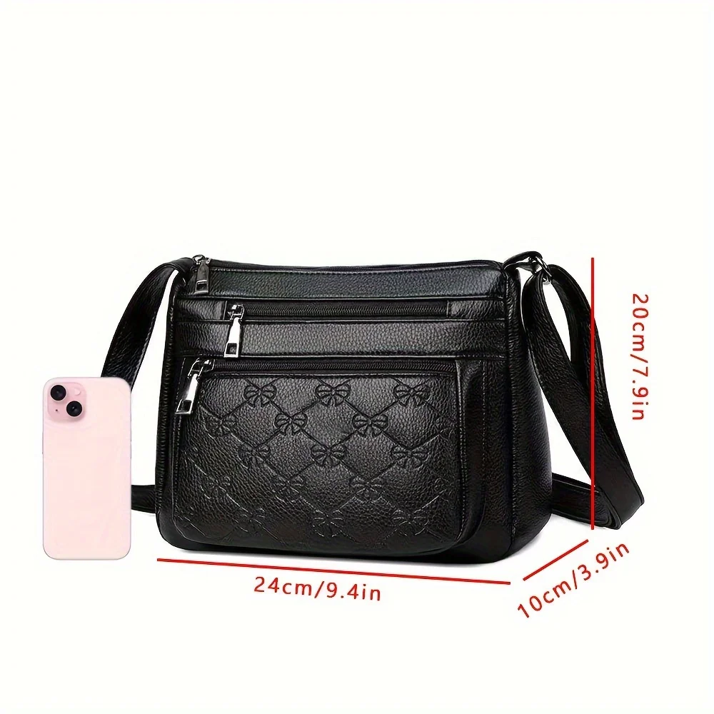 sac à bandoulière en pu bergame pour femme d'âge moyen, sac spinal, motif classique, initié unique, nouveau