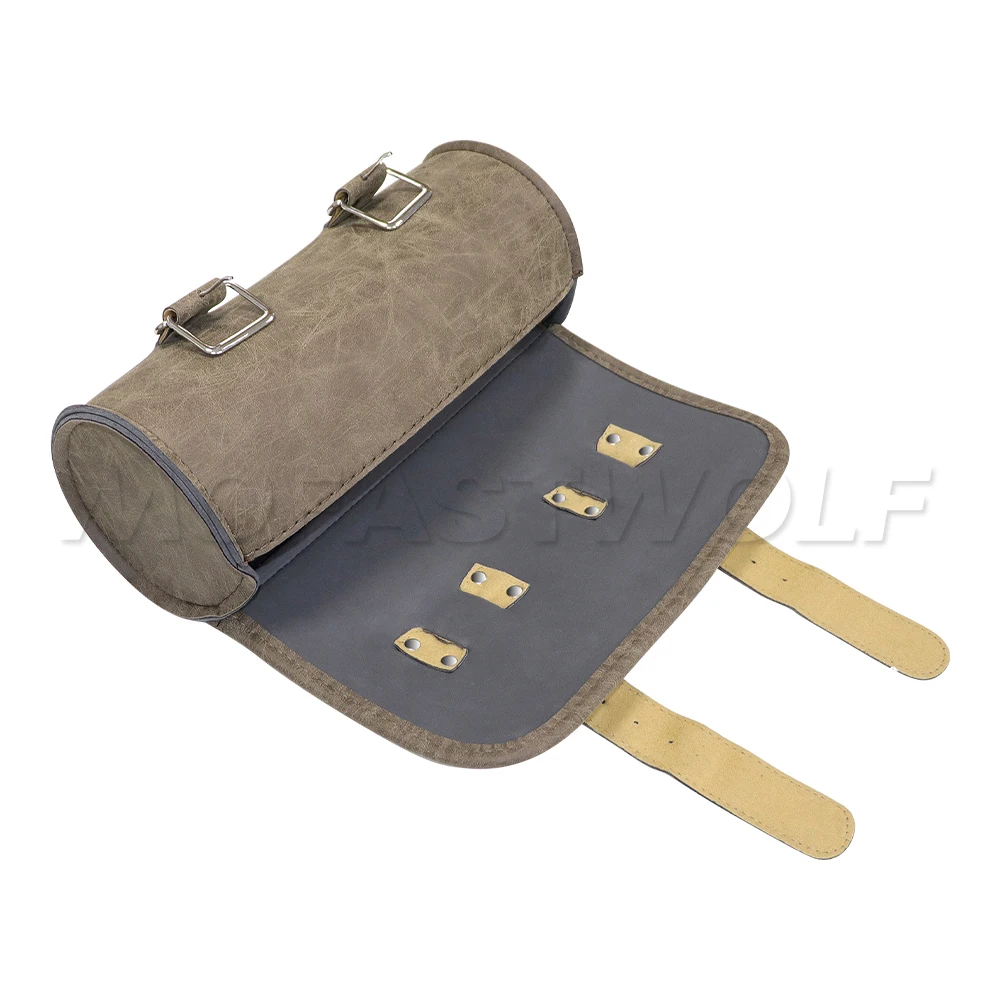 sac de selle étanche en cuir pu, rangement de bagages multifonctionnel, barre de guidon de moto, sac suspendu de selle avant, accessoires
