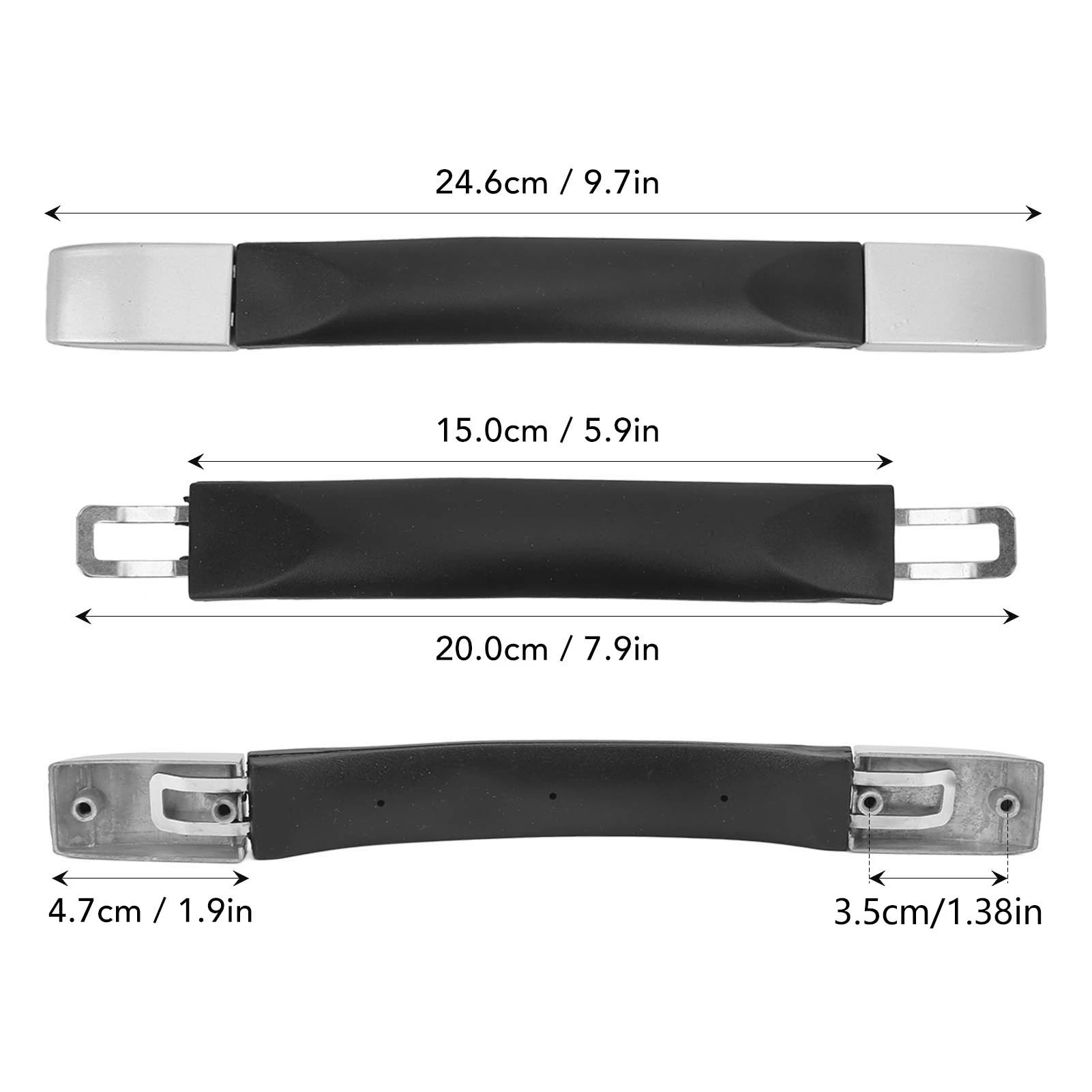 poignée de bagage en plastique, longueur 24.6cm, poignée de traction de valise portable et durable de remplacement avec embout en métal pour boîtes de voyage et étuis