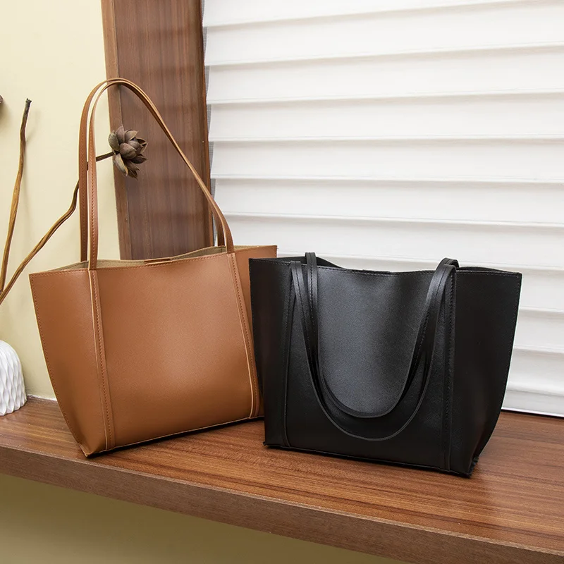 Sacs fourre-tout Simple et grande capacité, sac à bandoulière pour femmes, couleur unie, style minimaliste, fourre-tout de voyage léger et