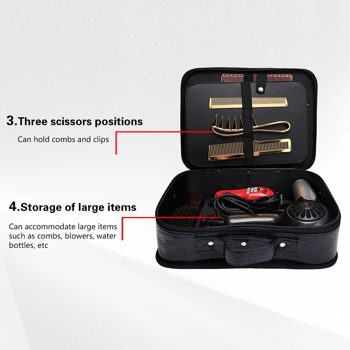 barbershop trousse à ciseaux pour cheveux, grande capacité, résistante aux chocs, valise étanche pour tondeuse à cheveux, boîte à outils de maquillage pour barbier