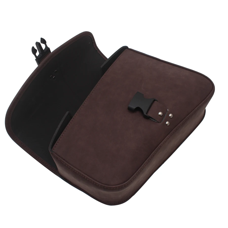 sac de selle en cuir marron pour moto, sac à outils latéral pour bagages, universak adapté pour honda yamaha suzuki harley sportster xl 883 xl1200