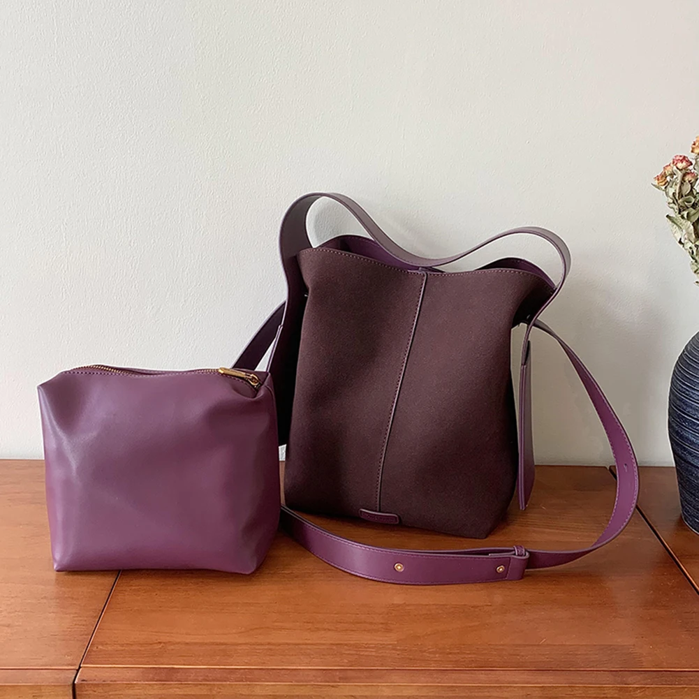 sac en daim de grande capacité pour femme, sacs initiés décontractés, document solide, polyvalent, sac commpiedmont avec porte monnaie, cartable pour femme, e27