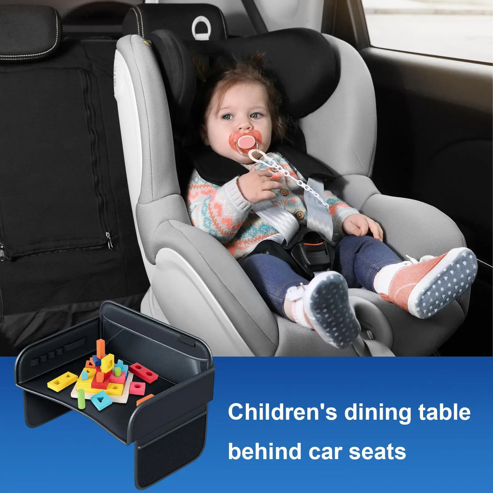 plateau de voyage pour siège de voiture, plateau de voyage en cuir pour enfants, dossier de siège de voiture, table à manger pour enfants, accessoires d'intérieur de voiture