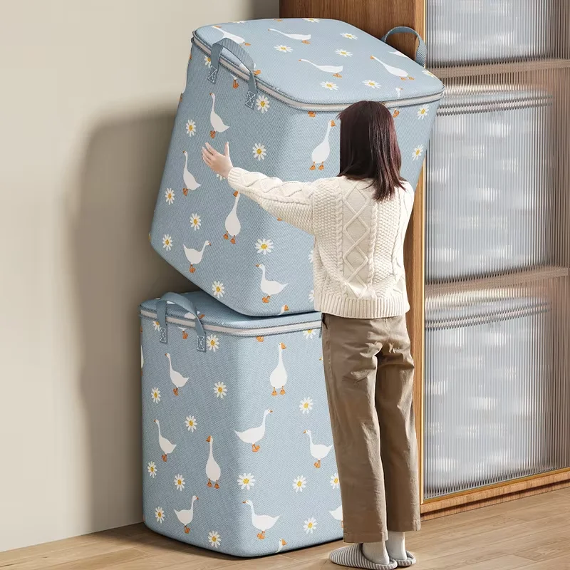 Sac de rangement pour couette en coton, boîte de rangement pour couette de grande capacité, vêtements Non tissés, rangement spécial, sac à bagages mobile Portable