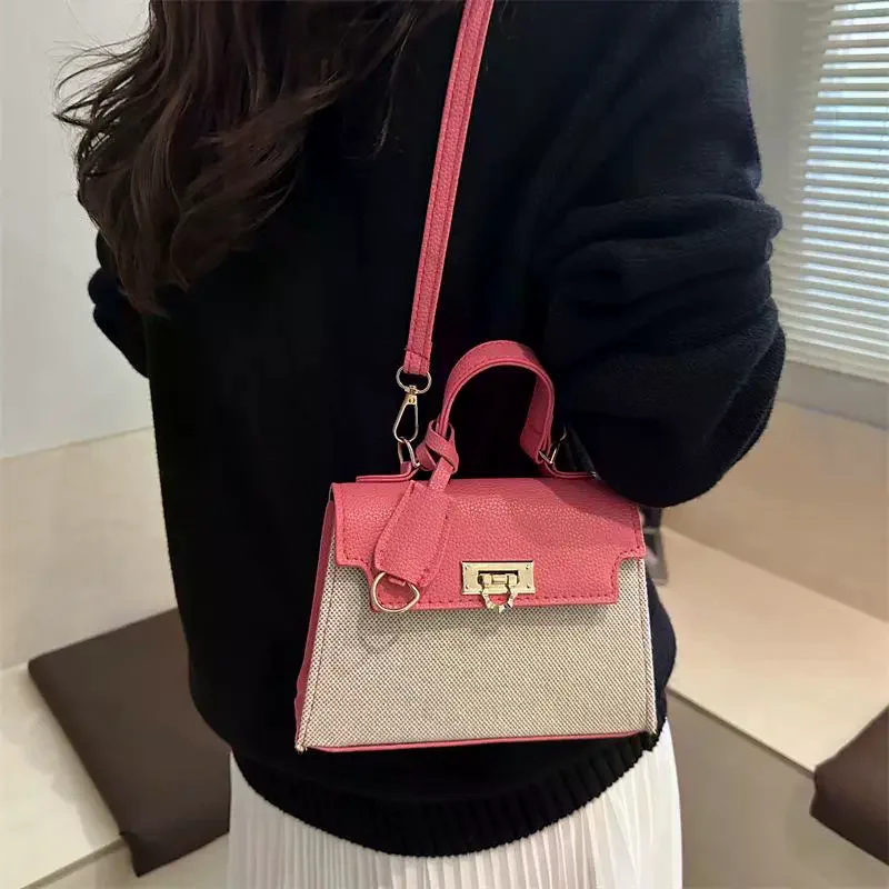 sac fourre tout rétro tout en un pour femmes de classe supérieure, sac à bandoulière double ton, sac à main élégant, sac fonctionnel, cadeaux de poche pour dames.