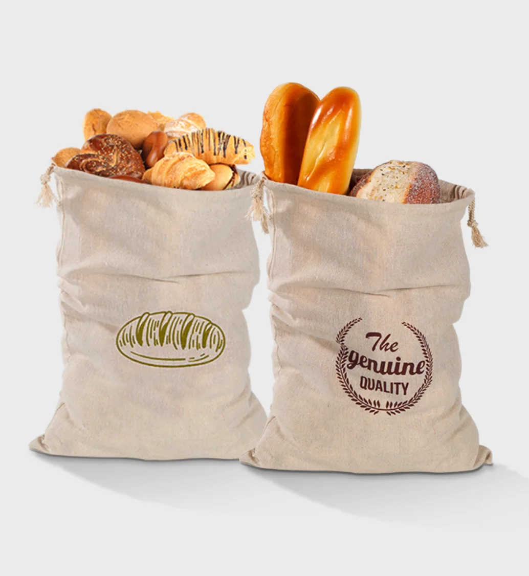 sacs à pain en lin, sac à cordon réutilisable pour pain, sac de rangement de pain artisanal fait maison, sacs à pain en lin pour baguette